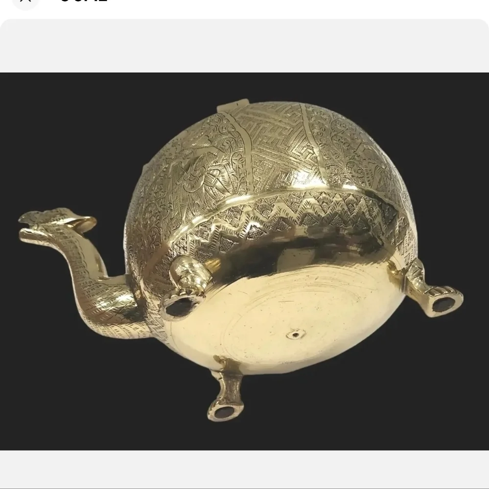 Antique French Liegoise Chiseled Brass‎ Water Kettle Griffin Spout & Feet RARE